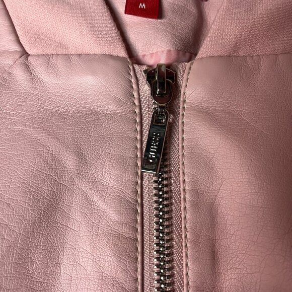 Guess Faux Leather Pink Bomber Jacket - Picture 7 of 12
